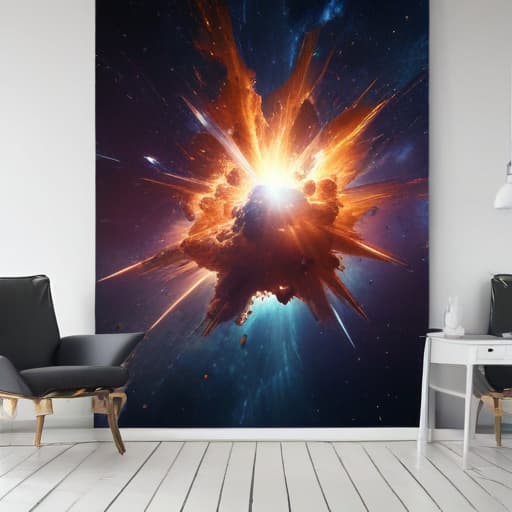 Cosmic explosion in Cinematic style with Space background