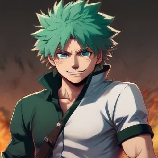 Uma imagem do bakugou com o midoriya