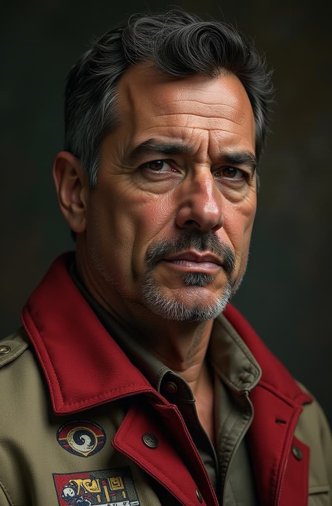  un candidato politico de colombia, realistic, portrait, art by donato giancola and greg rutkowski, realistic face, digital art, trending on artstation hyperrealistic, full body, detailed clothing, highly detailed, cinematic lighting, stunningly beautiful, intricate, sharp focus, f/1. 8, 85mm, (centered image composition), (professionally color graded), ((bright soft diffused light)), volumetric fog, trending on instagram, trending on tumblr, HDR 4K, 8K