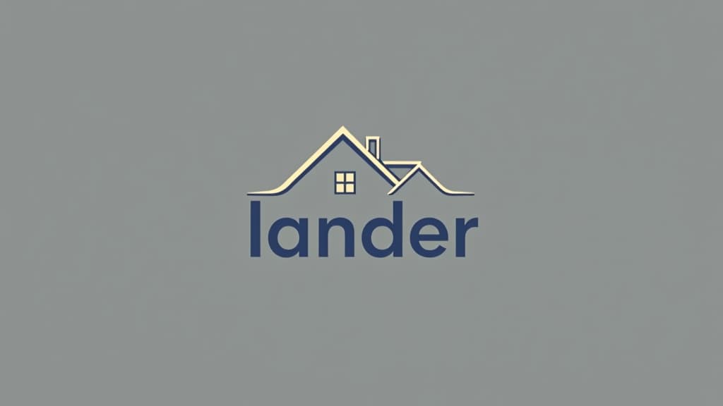  design a logo, minimal line logo in the theme of real estate, with the text ‘lander’