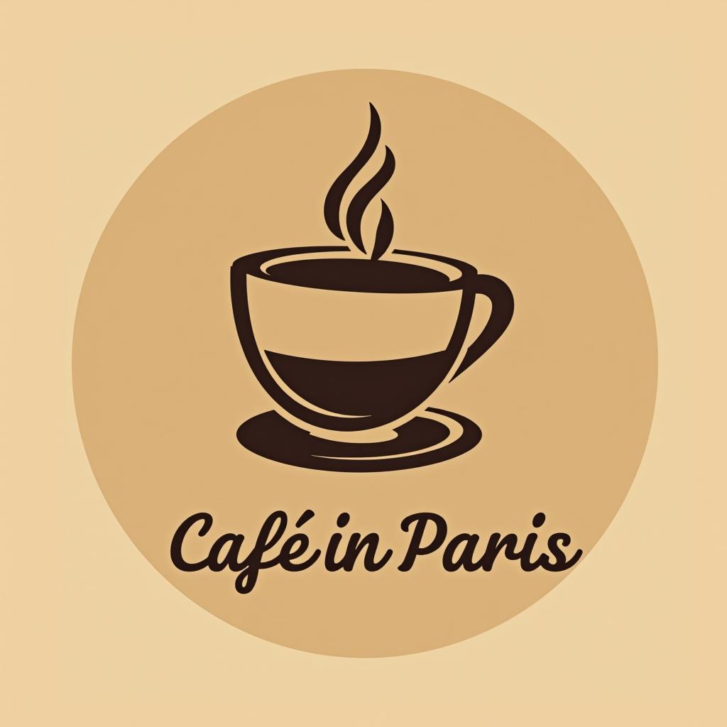  design a logo, coffee cup logo, with the text 'cafe in paris '.