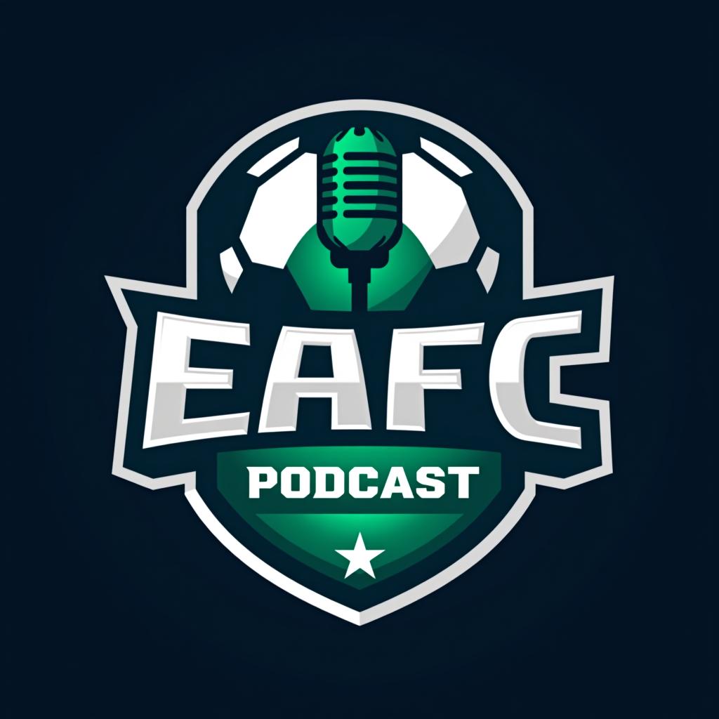  design a logo, "crear un logo que represente nuestra cuenta de youtube enfocada en contenido relacionado con eafc, podcast, reviews del juego y jugadores del mismo. incluir las iniciales de los creadores (j, f y n) de forma creativa. incorporar elementos como un balón de fútbol, un micrófono y estrellas para representar podcast, reviews y calidad respectivamente. utilizar una paleta de colores energética con tonos de verde, azul y blanco, y una tipografía moderna con un ligero toque deportivo. el logo debe transmitir dinamismo, pasión por el fútbol y modernidad. se valora la originalidad y la capacidad de representar claramente nuestra temática de contenido."