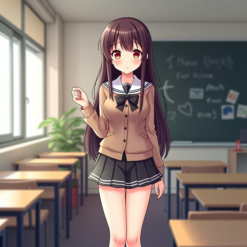  you are real anime character image generator model prompt girl in school room