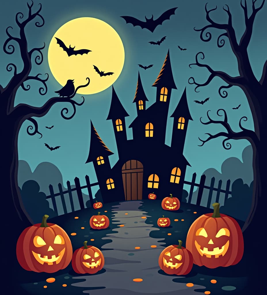  cartoon art halloween theme