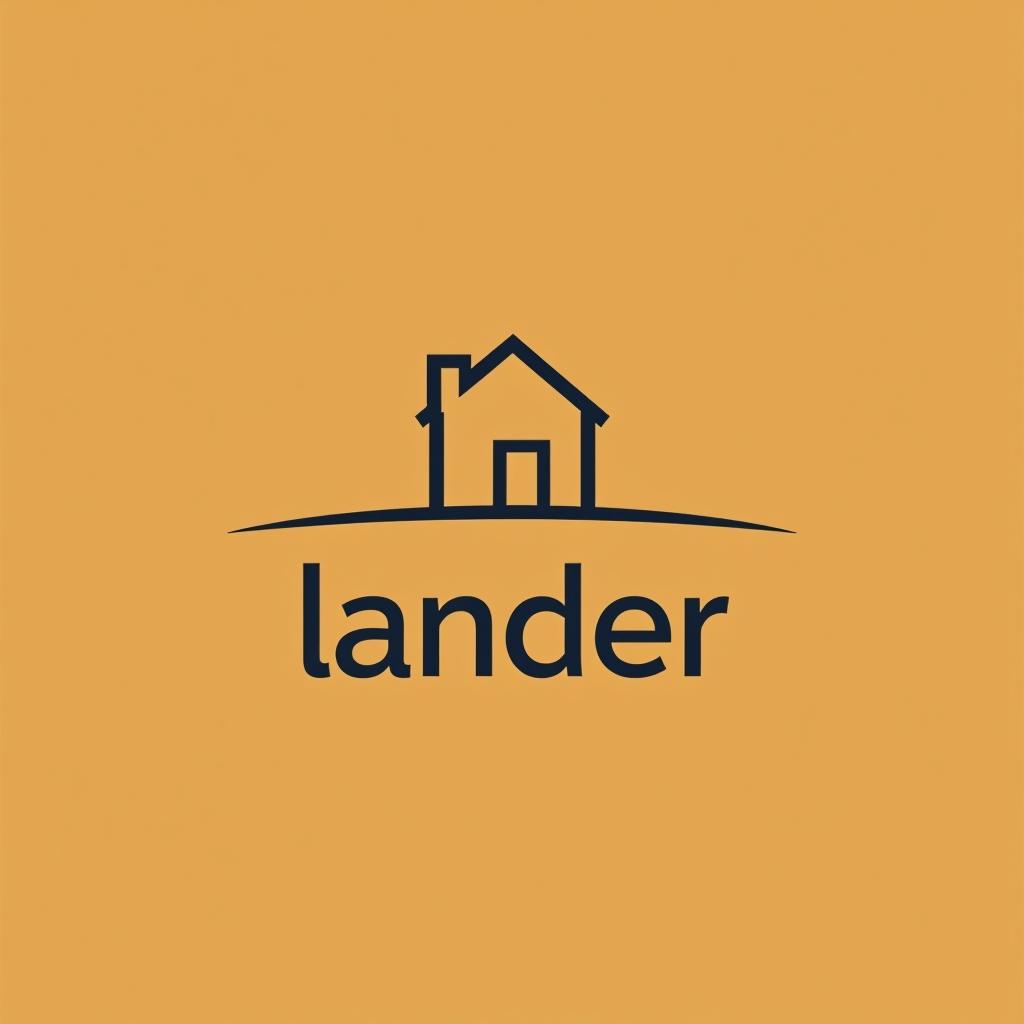  design a logo, minimal line logo in the theme of real estate, with the text ‘lander’