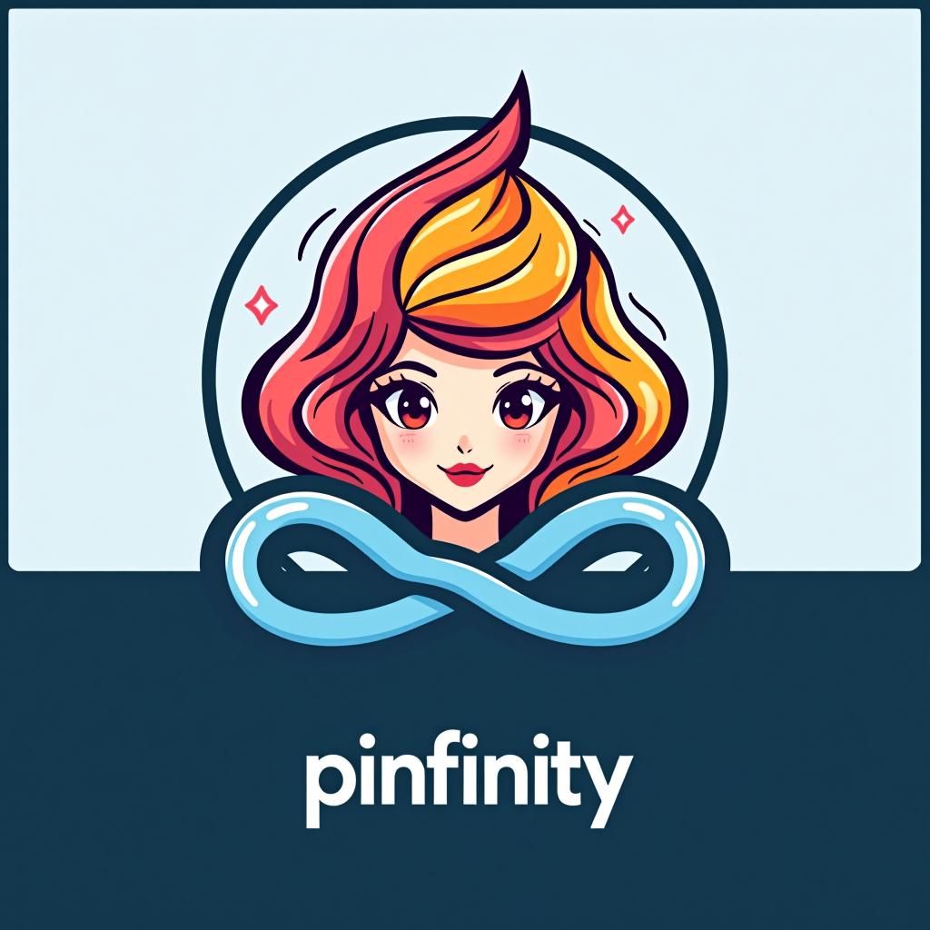  design a logo, logo de una lapicera y tinta infinita , with the text 'pinfinity'.