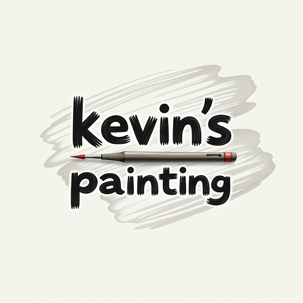  design a logo, in a pencil style. painting service , with the text 'kevin’s painting '.