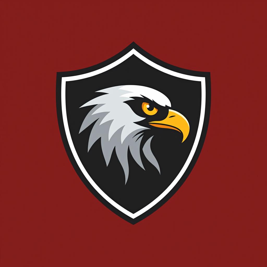  design a logo, create an emblem logo using an eagle’s eye and a shield, emphasizing the company’s focus on vigilance and protection.