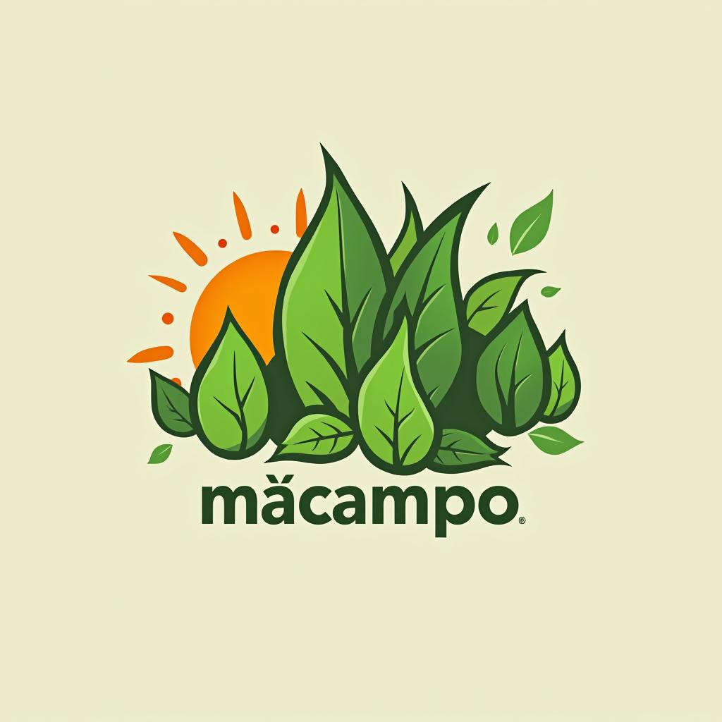  design a logo, contenido digital agrícola, datos técnicos, curiosidades y demás aspectos de la agricultura , with the text 'mácampo'.