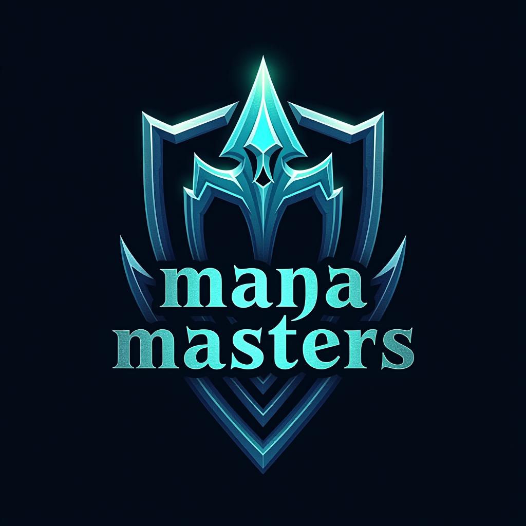  design a logo, i need a logo for a magic the gathering youtube channel called mana masters , with the text 'mana masters '.