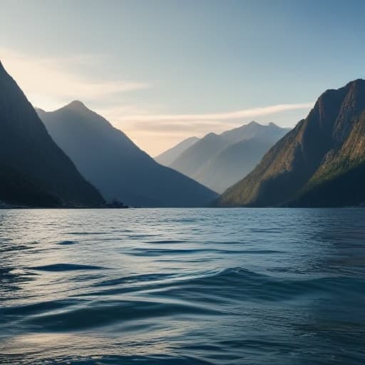 Ocean with Mountains background