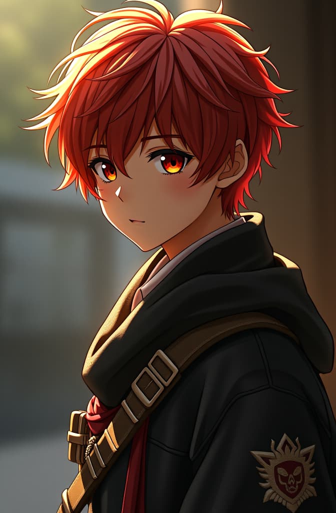  anime, hair red, boy, hyperrealistic, full body, detailed clothing, highly detailed, cinematic lighting, stunningly beautiful, intricate, sharp focus, f/1. 8, 85mm, (centered image composition), (professionally color graded), ((bright soft diffused light)), volumetric fog, trending on instagram, trending on tumblr, HDR 4K, 8K