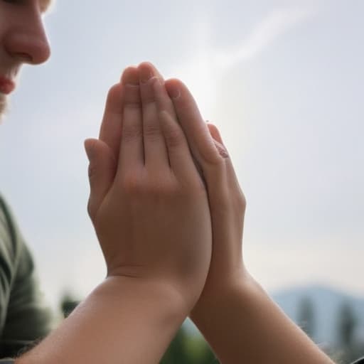 person praying with faith