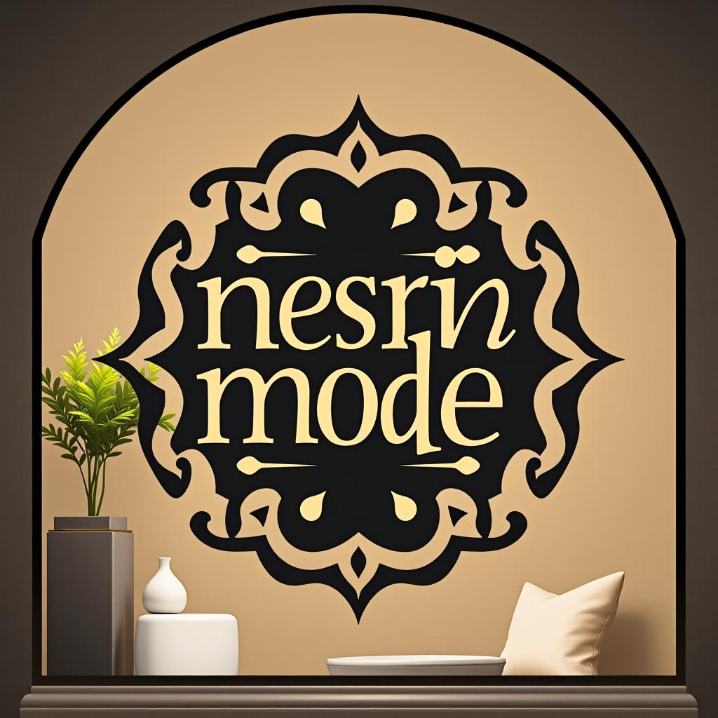  design a logo, erstelle mir ein logo für ein kleider laden im luxus style , with the text 'nesrin mode '.