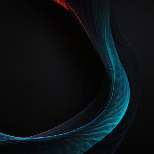 generate abstract image with black background and two colored waves