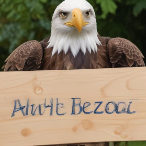 an eagle holding a board with the word "MrBehzod" written on it