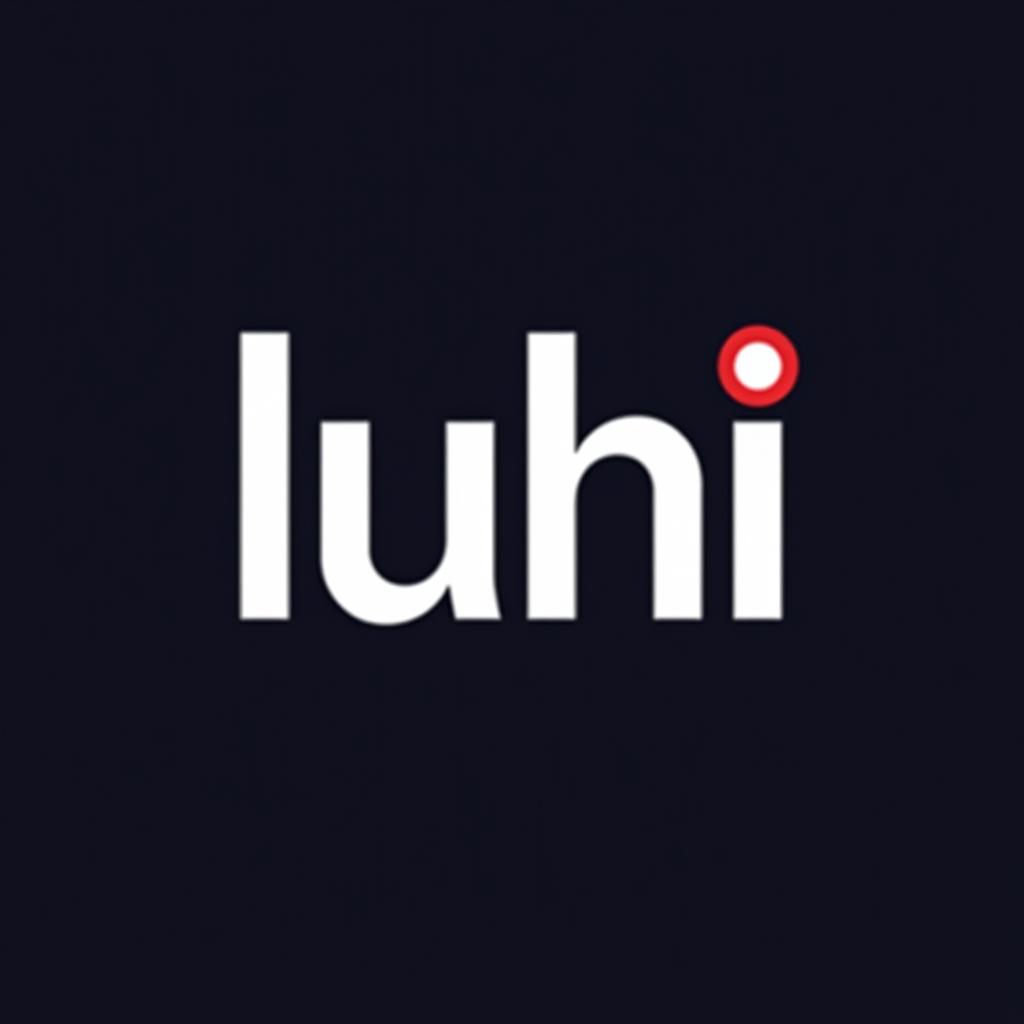  design a logo, interlock the letters, with the text 'luhi'.