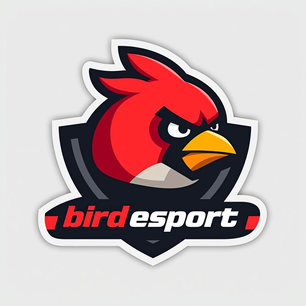  design a logo, esport logo angry bird, with the text 'bird esport '.