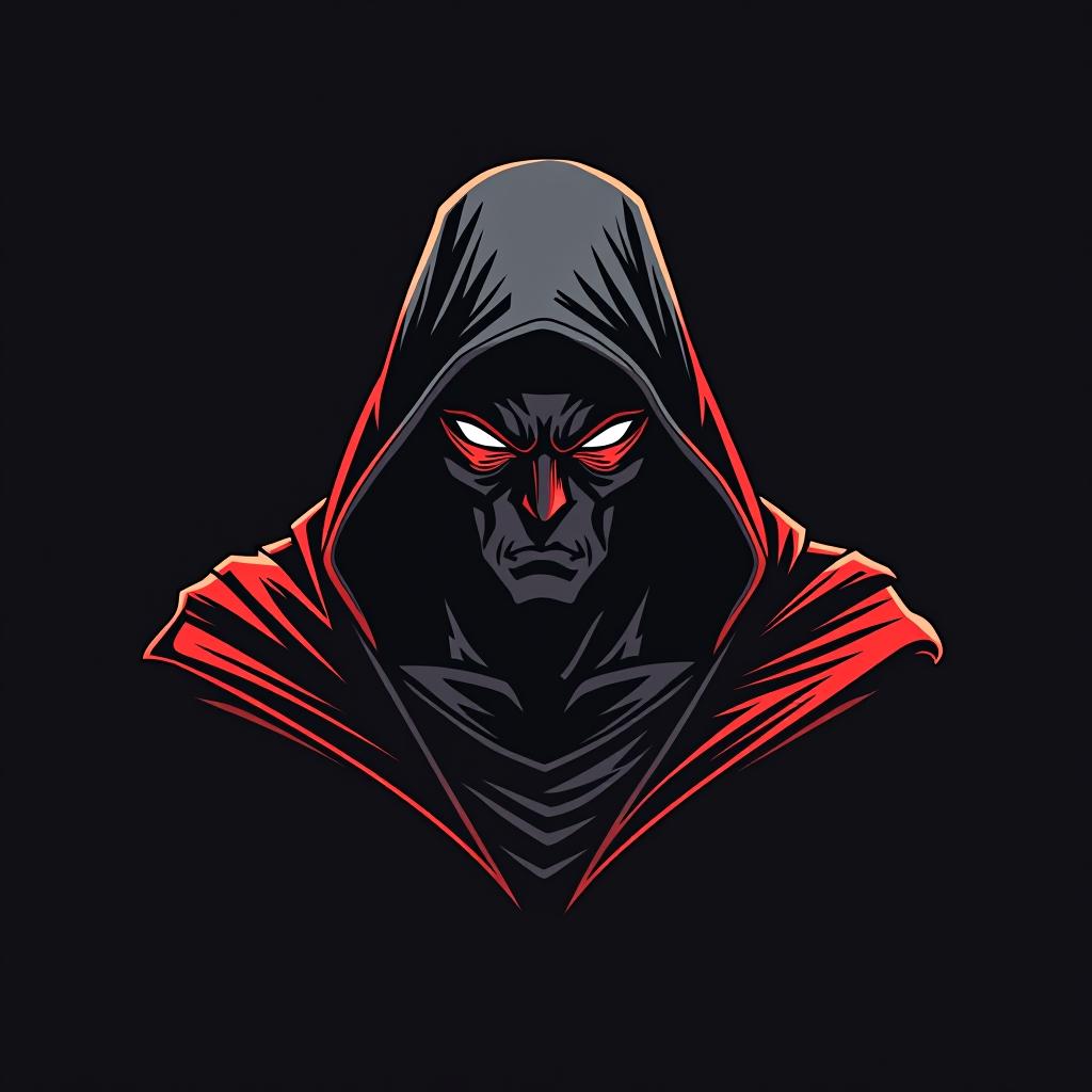  (logo), thexadman on a dark background, serious style