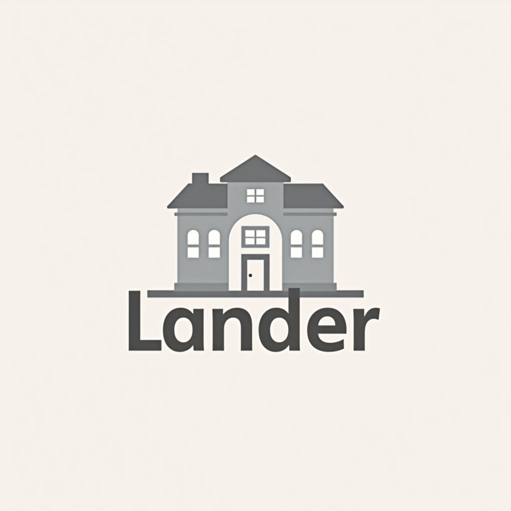  design a logo, minimal line logo in the theme of real estate, with the text ‘lander’