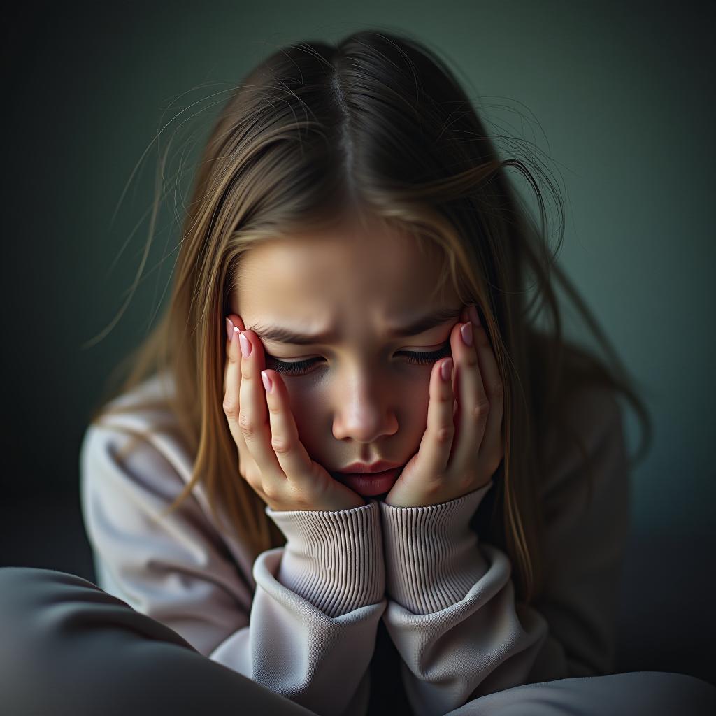  a girl suffering from emotional abuse.