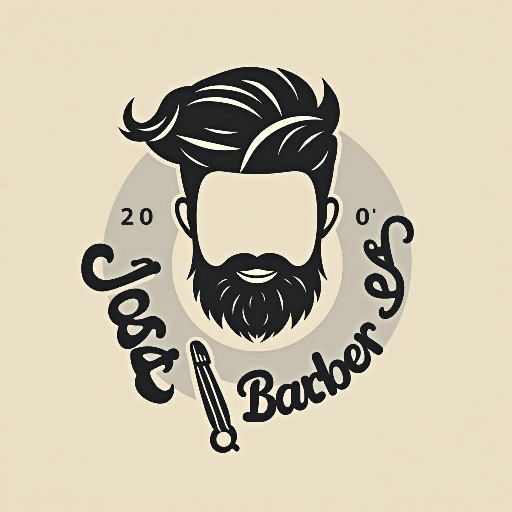  design a logo, barbería minimalista fuente de letra cursiva , with the text 'joss barber'.