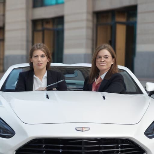 Busineswomen in hipercar