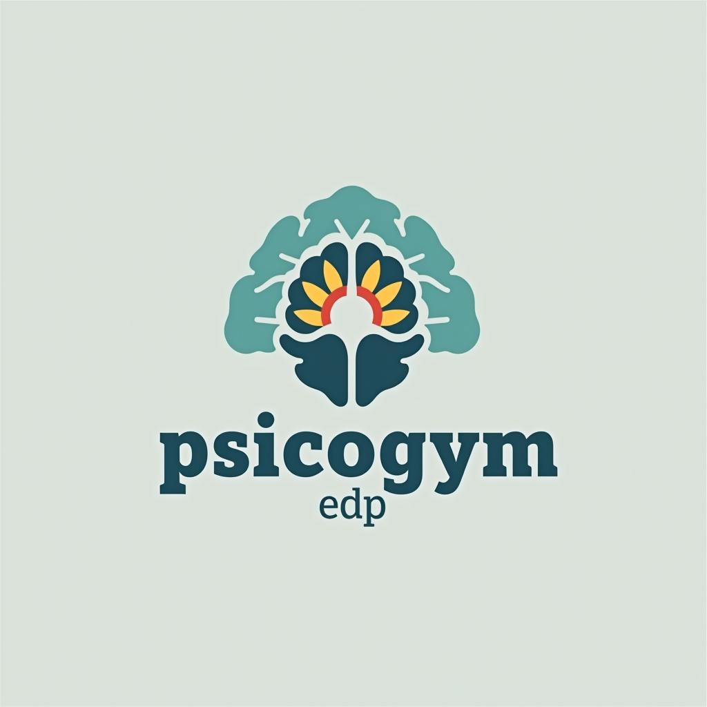  design a logo, necesito que diseñes un logo de mi marca de psicología para publicar en mis redes. para ello te pido que utilices el logo de psicología , que se visualice la marca y también una frase: el ejercicio del pensamiento to. me gustaría que el logo también. tenga algún símbolo de ejercicio y de bienestar mental, with the text 'psicogym edp'.