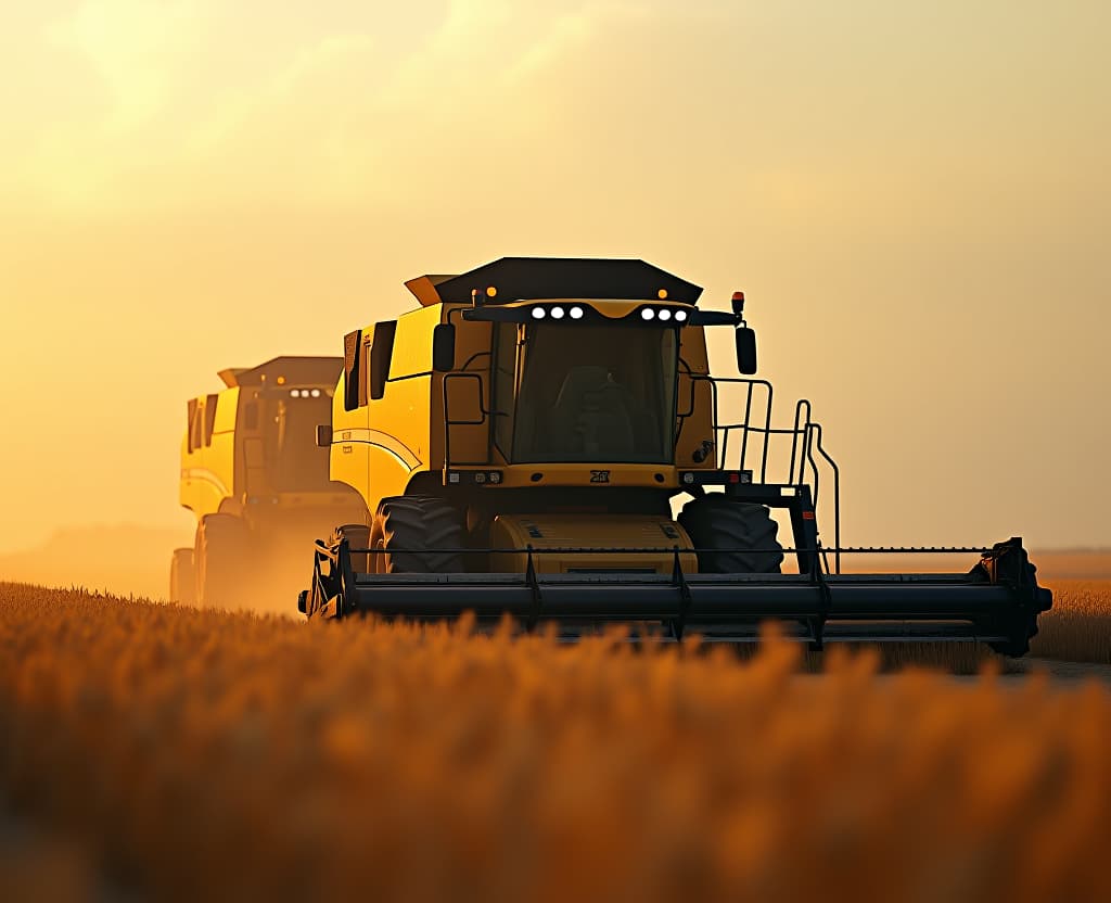  case harvester loads grain into tractor with grain trailer hyperrealistic, full body, detailed clothing, highly detailed, cinematic lighting, stunningly beautiful, intricate, sharp focus, f/1. 8, 85mm, (centered image composition), (professionally color graded), ((bright soft diffused light)), volumetric fog, trending on instagram, trending on tumblr, HDR 4K, 8K