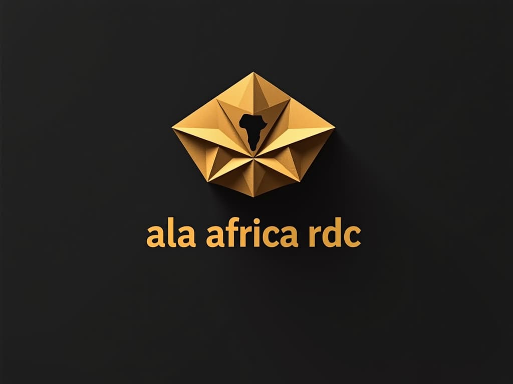  design a logo, in a origami style. génie, excellence, créateur , with the text 'ala africa rdc'.