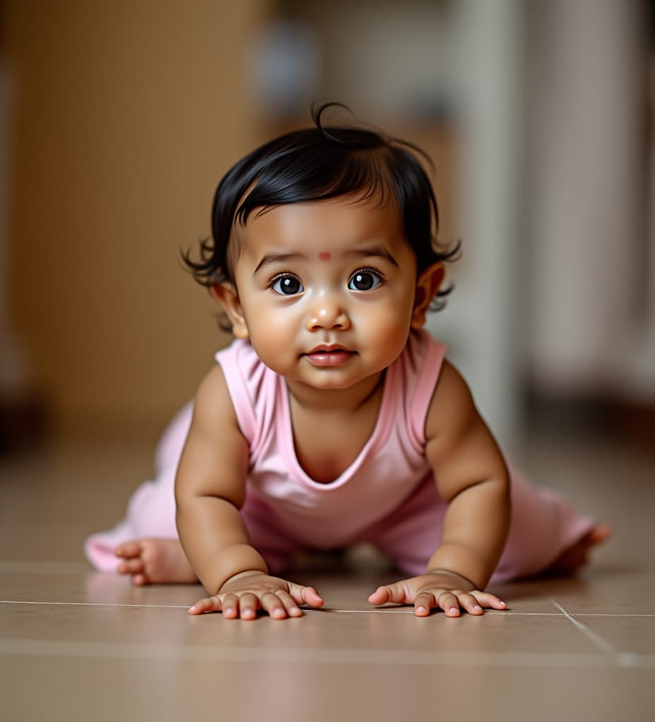  indian baby playing on floor