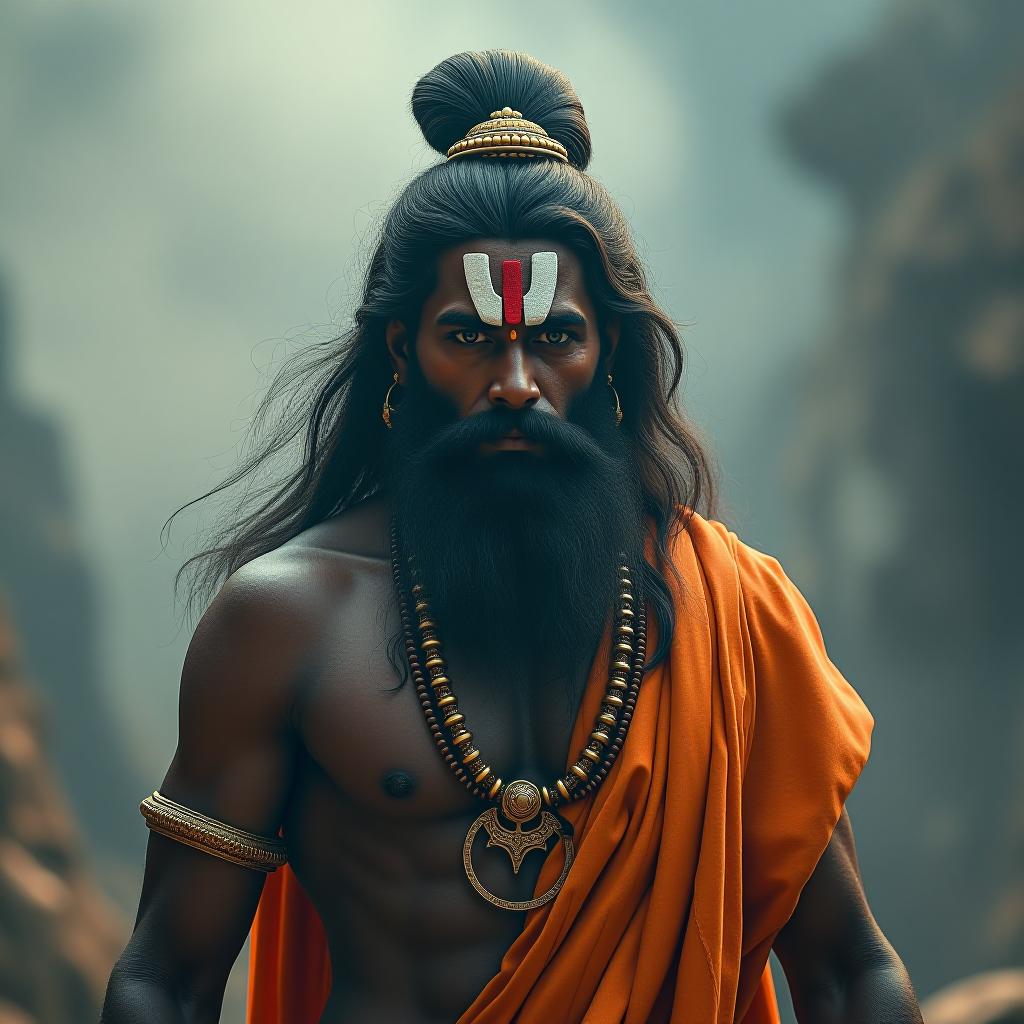  baal hanuman jii, full had image , 8k hyperrealistic, full body, detailed clothing, highly detailed, cinematic lighting, stunningly beautiful, intricate, sharp focus, f/1. 8, 85mm, (centered image composition), (professionally color graded), ((bright soft diffused light)), volumetric fog, trending on instagram, trending on tumblr, HDR 4K, 8K