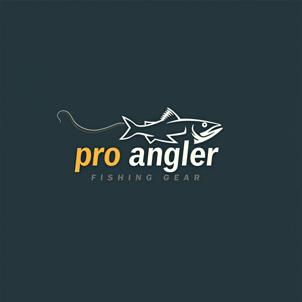  design a logo, design a modern and professional logo for ‘proangler,’ a high quality fishing gear brand. the logo should incorporate elements related to fishing, such as a fishing rod, reel, or fish, and convey a sense of expertise and precision. use a color palette that reflects the outdoors and water, such as blues, greens, and neutrals. the logo should be clean, versatile, and easily recognizable, suitable for various applications like product labels, website, and marketing materials.”, with the text 'pro angler'.