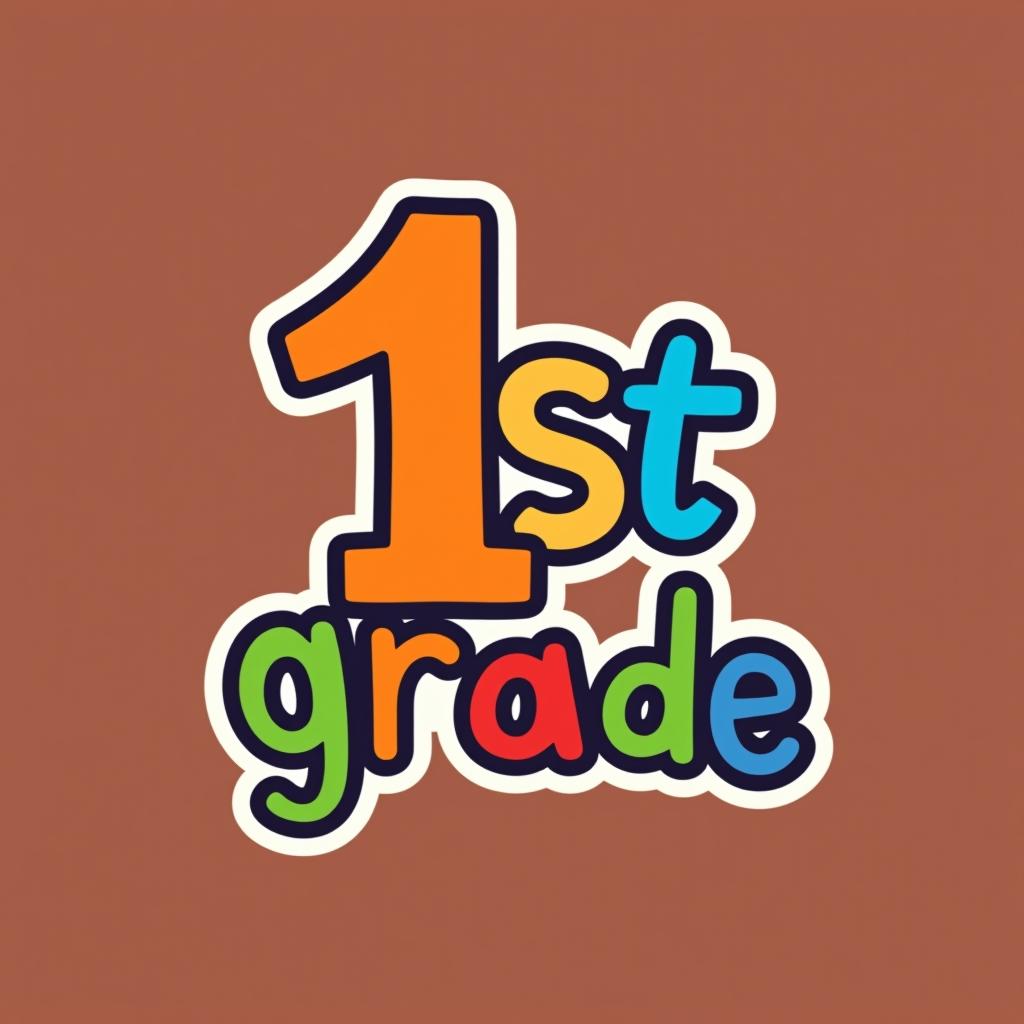  design a logo, primer grade de primaria, with the text '1st grade'.