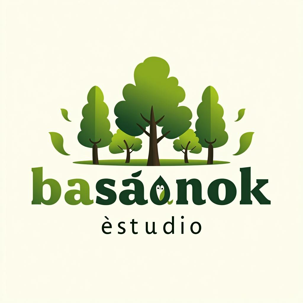  design a logo, bosque y naturaleza , with the text 'basoko estudio'.