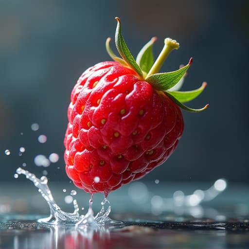  plapberry flying through the air with water