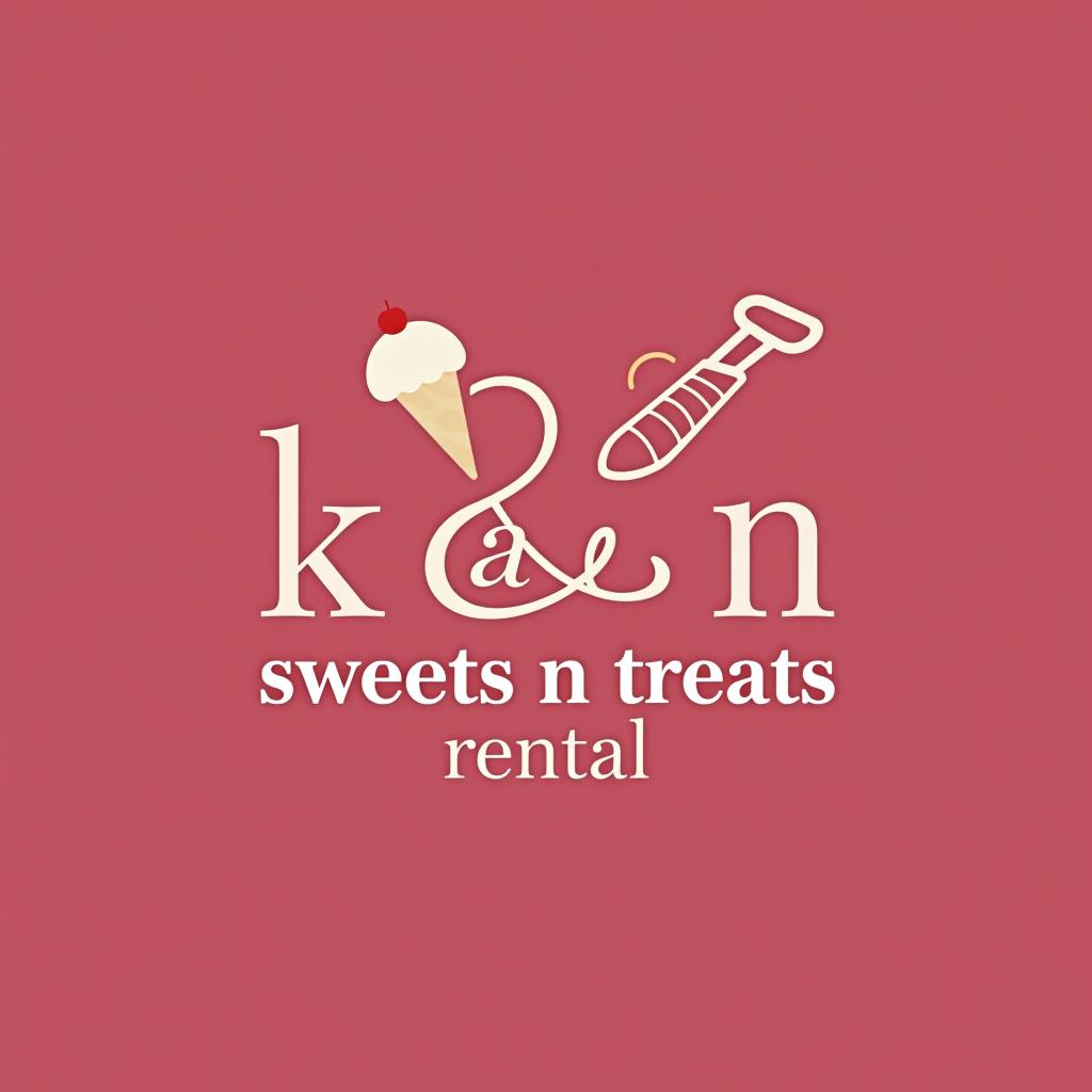  design a logo, k and n concession rentals, with the text 'k and n sweets n treats rental'.