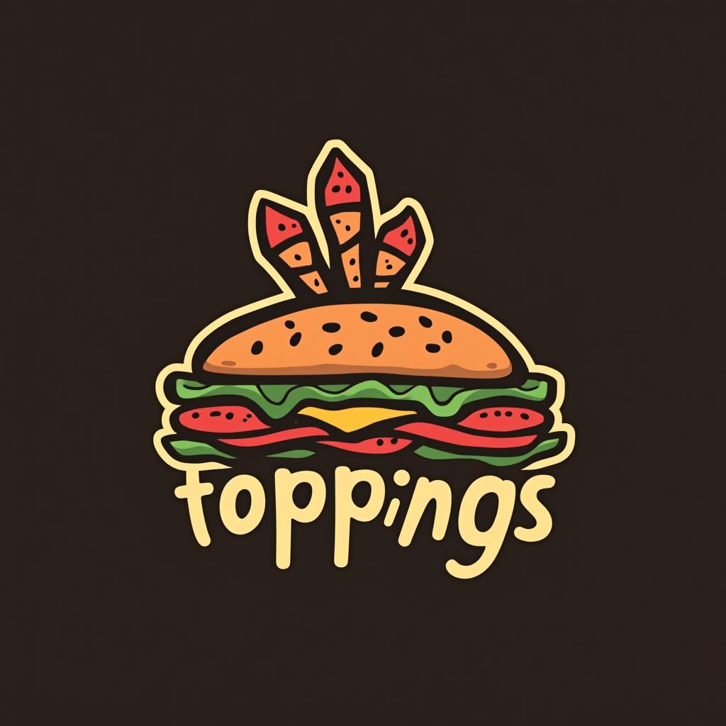  design a logo, combinación de toppings , with the text 'topping '.