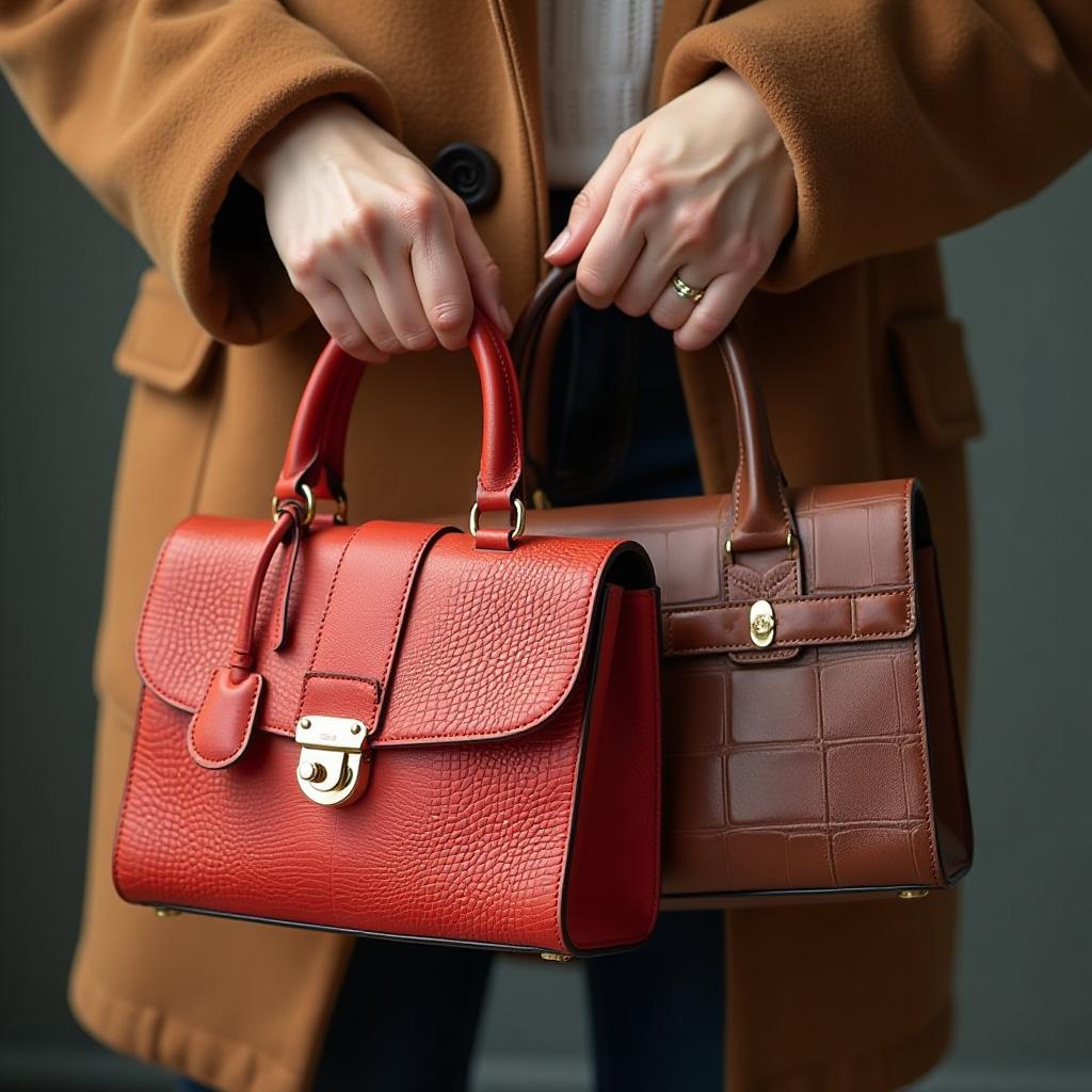  women's hands open their handbags