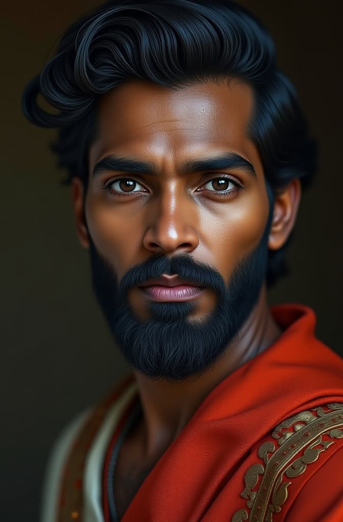  a tamil , realistic, portrait, art by donato giancola and greg rutkowski, realistic face, digital art, trending on artstation hyperrealistic, full body, detailed clothing, highly detailed, cinematic lighting, stunningly beautiful, intricate, sharp focus, f/1. 8, 85mm, (centered image composition), (professionally color graded), ((bright soft diffused light)), volumetric fog, trending on instagram, trending on tumblr, HDR 4K, 8K