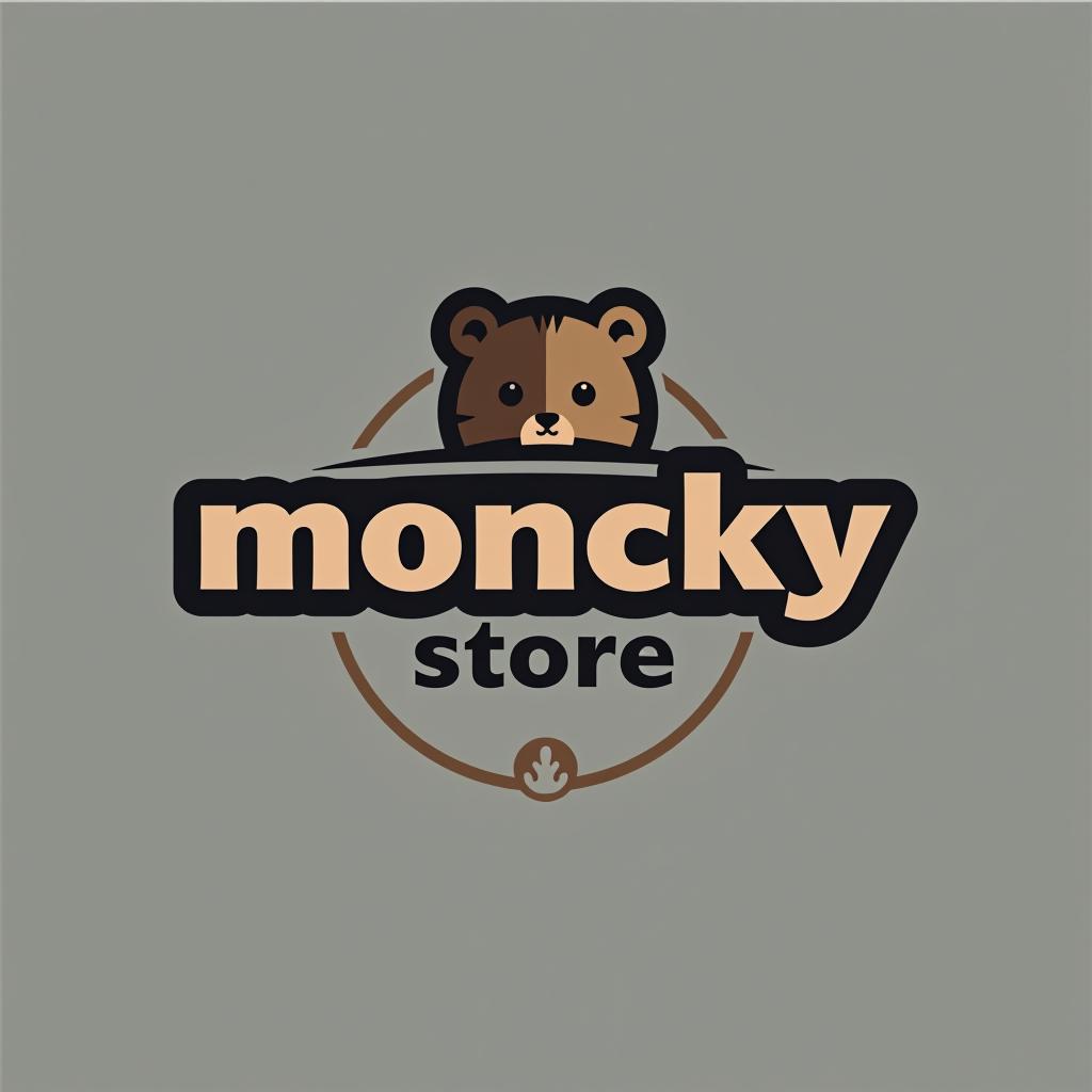  design a logo, , with the text 'moncky store '.