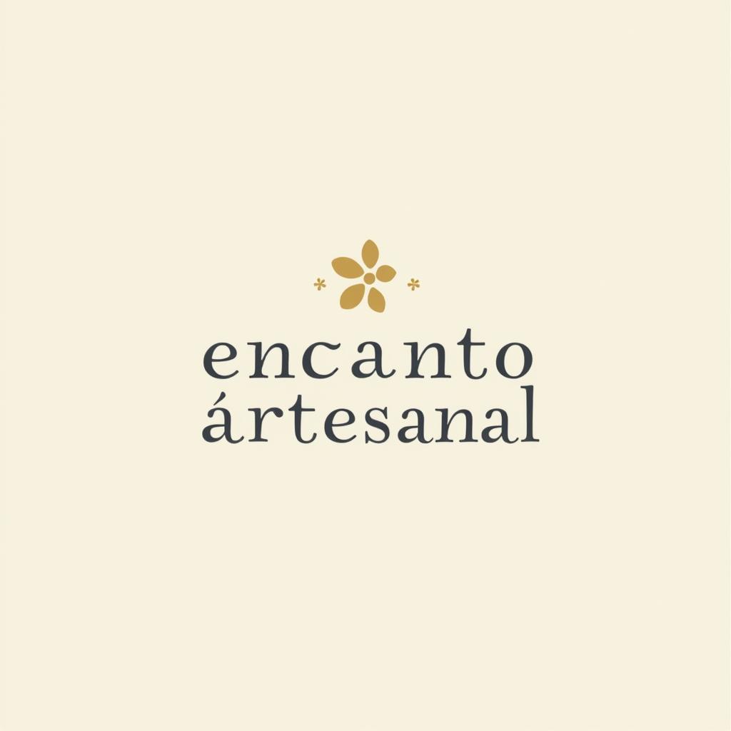  design a logo, un logo minimalista para una empresa de artesanías y manualidades. , with the text 'encanto artesanal'.