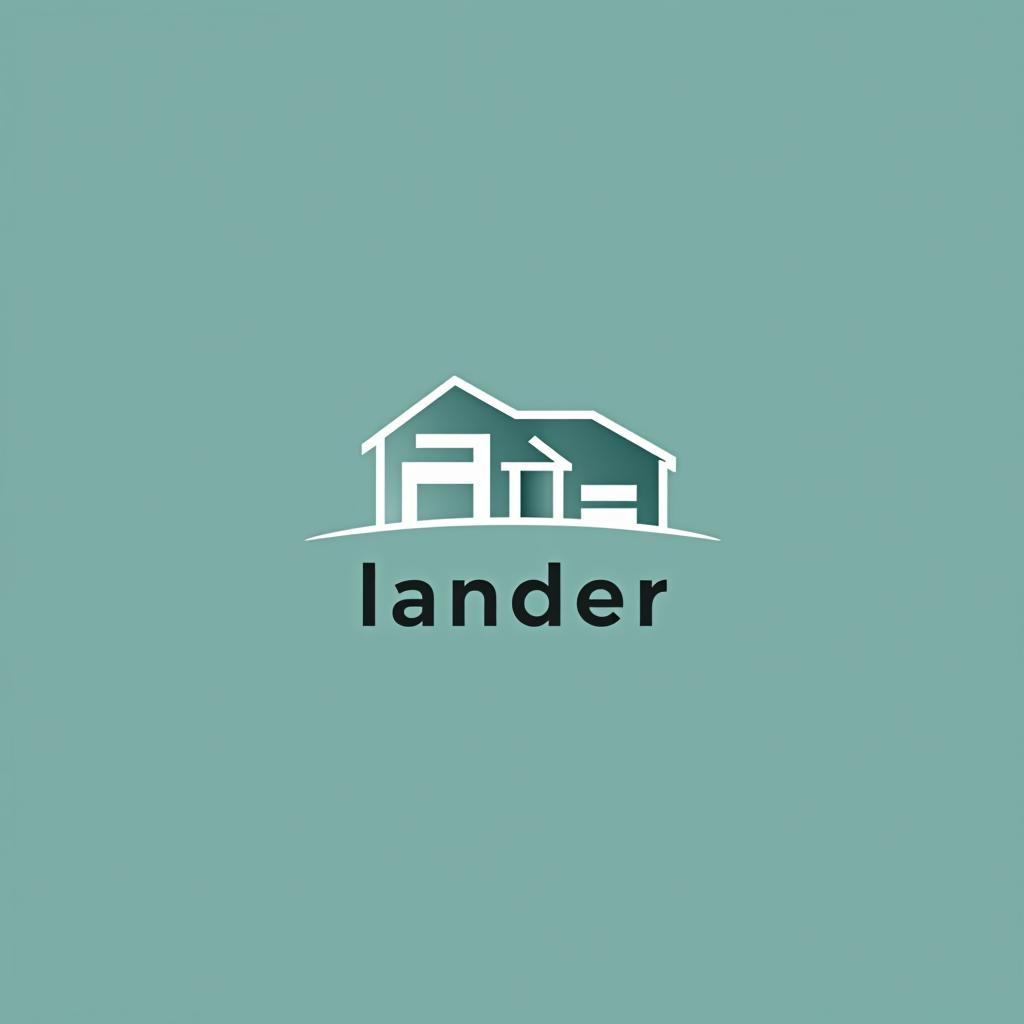  design a logo, minimal line logo in the theme of real estate, with the text ‘lander’