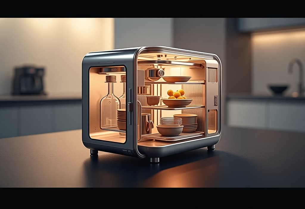  a landscape photo of an exploded view diagram of a compact, multi functional kitchen appliance, showcasing its various space saving features and uses hyperrealistic, full body, detailed clothing, highly detailed, cinematic lighting, stunningly beautiful, intricate, sharp focus, f/1. 8, 85mm, (centered image composition), (professionally color graded), ((bright soft diffused light)), volumetric fog, trending on instagram, trending on tumblr, HDR 4K, 8K