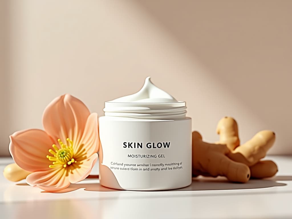  retail packaging style ((skin glow moisturizing gel (without labels 1.5)) without logo 1.7)) without label 1.7)) in white packaging, made in the style of precise hyperrealism, aesthetics 2k, textural sensations, sculpture, bright lighting, next to polianthes tuberosa flowers, a branch of curls and a root of ginger 1.5) . vibrant, enticing, commercial, product focused, eye catching, professional, highly detailed hyperrealistic, full body, detailed clothing, highly detailed, cinematic lighting, stunningly beautiful, intricate, sharp focus, f/1. 8, 85mm, (centered image composition), (professionally color graded), ((bright soft diffused light)), volumetric fog, trending on instagram, trending on tumblr, HDR 4K, 8K