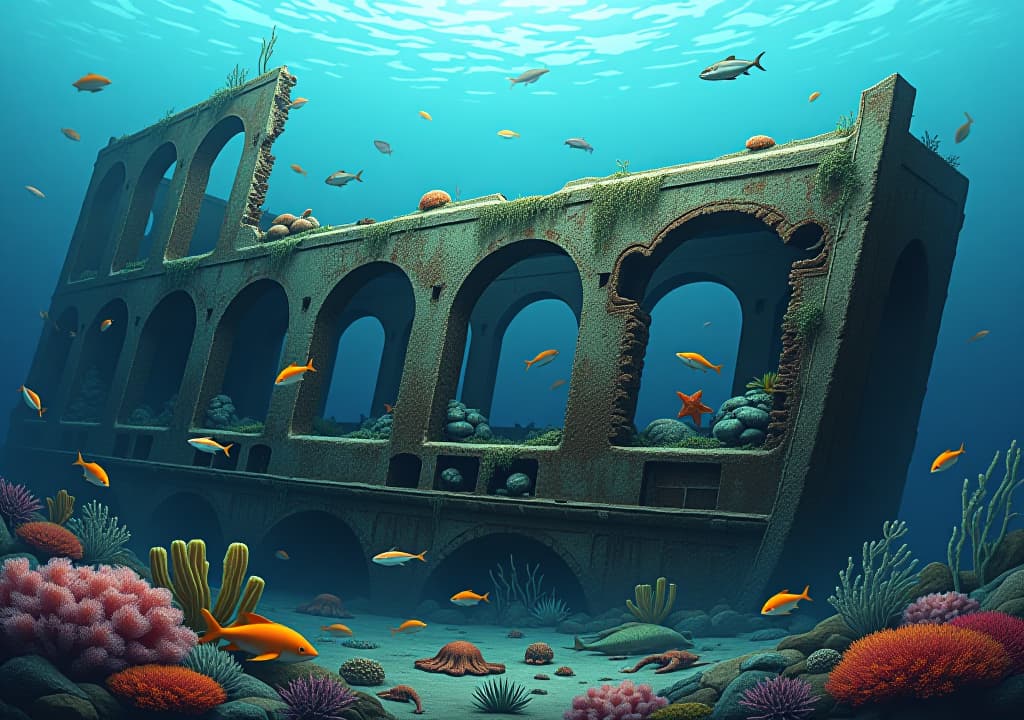  eco friendly shipwreck habitat, diverse undersea animals, marine conservation