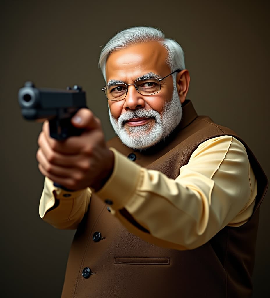  narendra modi with gun