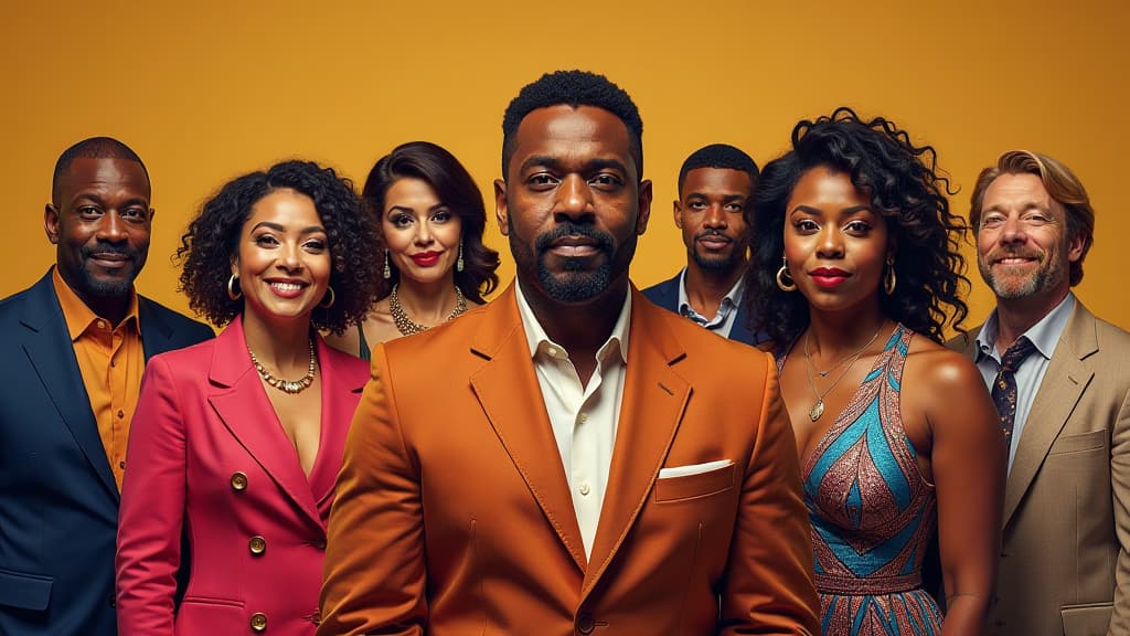  prompt: create a hyper realistic and ultra detailed image showcasing the vibrant and diverse cast of "deon cole: ok, mister" set against a backdrop that reflects the comedic essence of the upcoming film. include deon cole in the lead role, surrounded by a talented ensemble of actors and actresses, each character brought to life with their unique charisma. the scene should exude palpable chemistry among the cast, enhancing the authenticity of the movie. incorporate recognizable logos of the produ