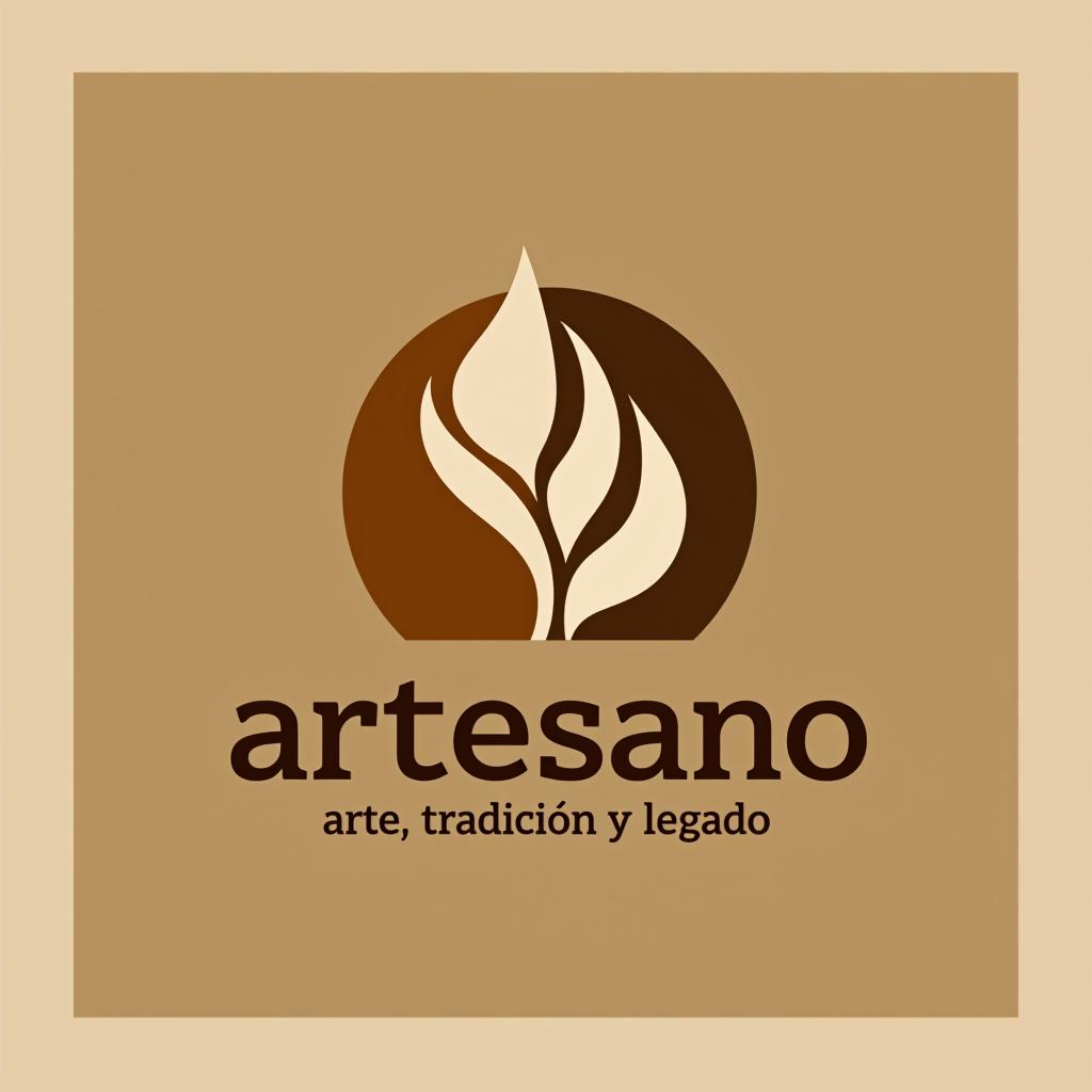  design a logo, in a abstract style. marca “artesano” colores claros tonos cafés minimalista, simple y elegante, with the text 'gastronomía, arte, tradición y legado'.