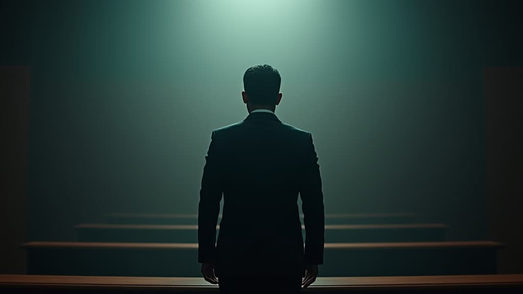  images about horror stories, an image of a courtroom, symbolizing the judgment and guilt weighing on gustavo. hyperrealistic, full body, detailed clothing, highly detailed, cinematic lighting, stunningly beautiful, intricate, sharp focus, f/1. 8, 85mm, (centered image composition), (professionally color graded), ((bright soft diffused light)), volumetric fog, trending on instagram, trending on tumblr, HDR 4K, 8K